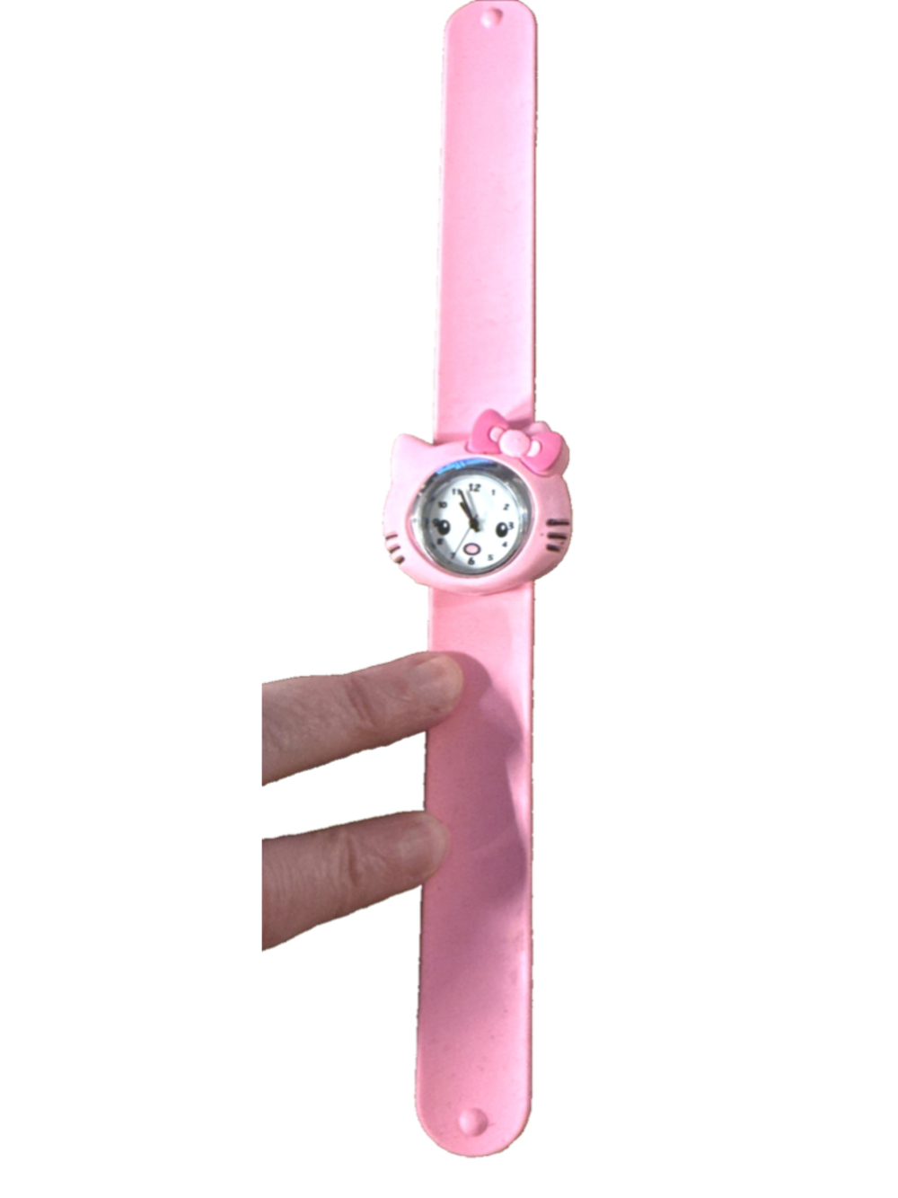 Girl Kid Children Pink Hello Kitty Wrist Snap on Slap band LED Watch Gift her